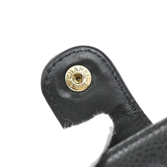 CHANEL CC Logo Bifold Long Wallet Grained Calfskin Leather Black GHW 34RF400 - Picture 8 of 15